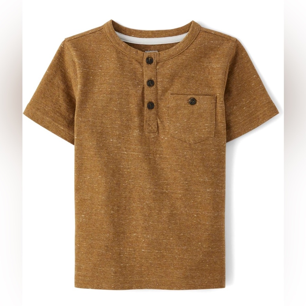 Gymboree,and Toddler Short Sleeve Henley T-Shirt,Maroon Smoke, 5T